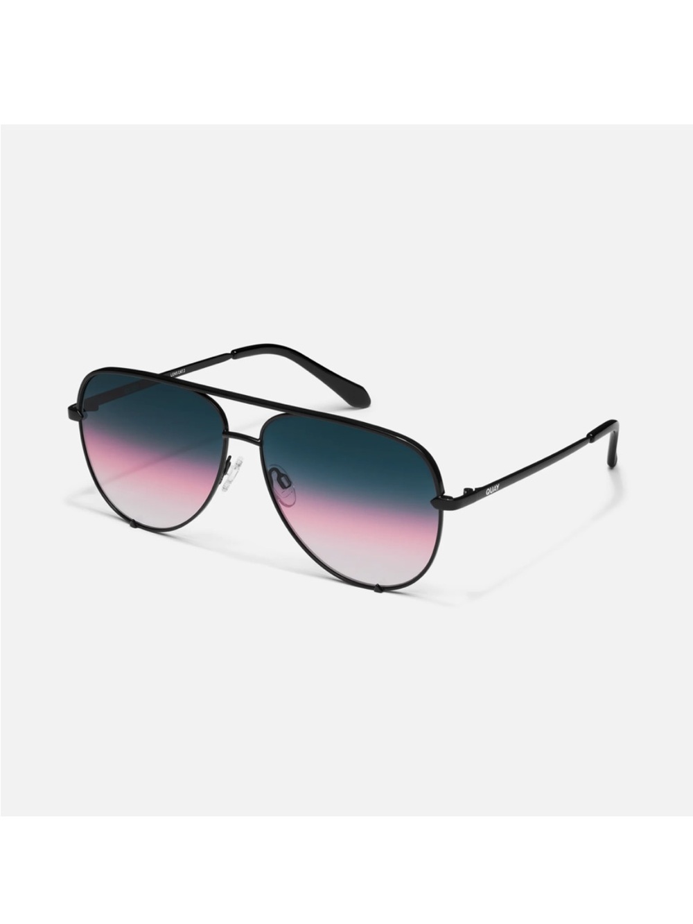 Quay Australia High Key XL Sunglasses with Black Frame / Teal Glow Lens